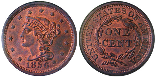 1858 Braided Hair Half Cent fantasy issue, high grade
